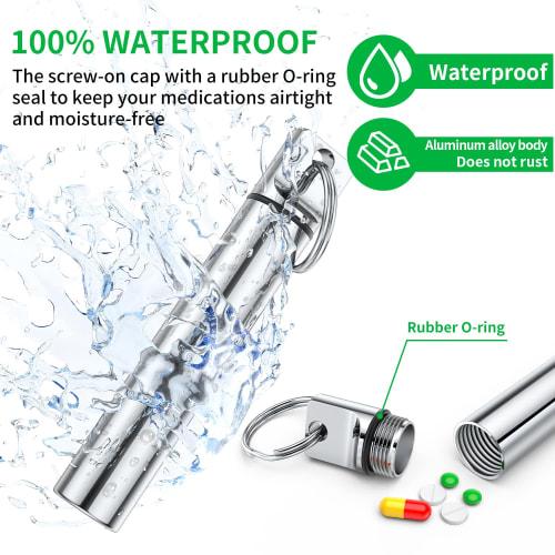 3-Piece Metal Portable Toothpick Holder, Stainless Steel Pocket Toothpick Holder, Aluminum Waterproof Case Toothpick Container with Keychain for Outdo