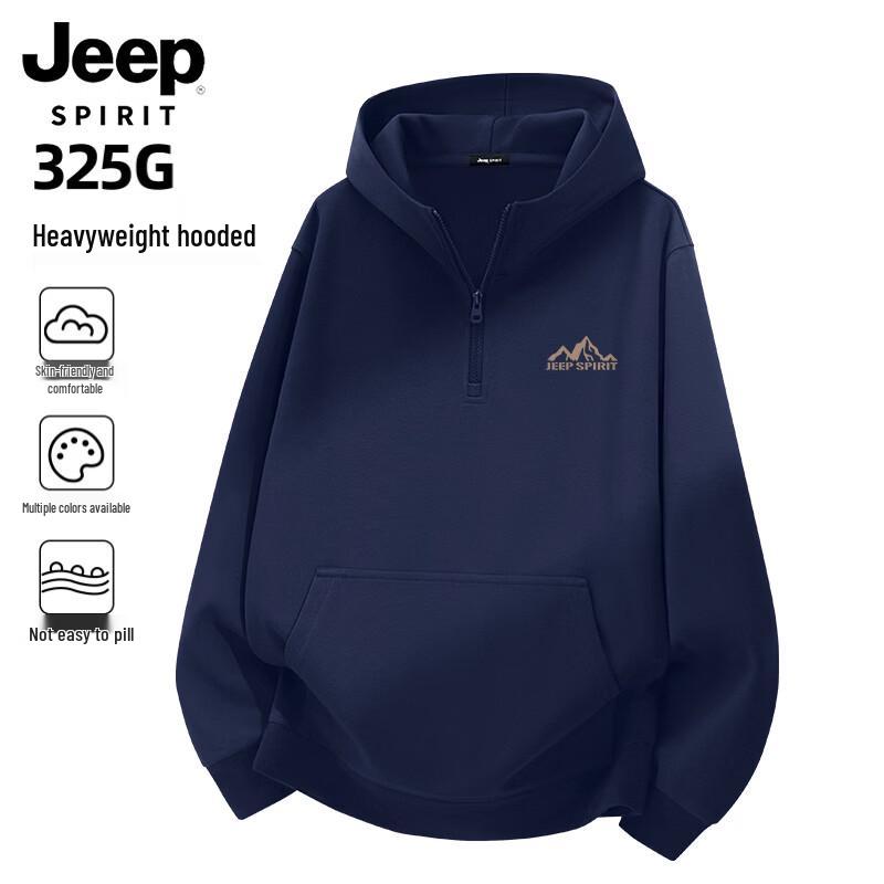 JEEP SPIRIT Men s Half-Zip Hooded Sweatshirt 3XL