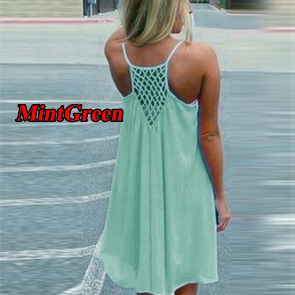 

Сексуальное женское летнее повседневное вечернее платье без рукавов с открытой спиной, пляжная одежда, мини-платье XXXXXL мятный зеленый