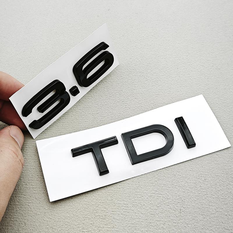 3D ABS Chrome Black Car Letters Rear Trunk Badge Sticker Logo 3.2 3.6 TDI Emblem Decals For Audi 3.2 3.6 TDI Auto Accessories