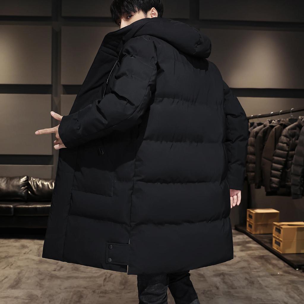 Men's Hooded Jacket Black Fashion Winter Jacket Men Clothing Parka Men Thick Warm Long Coats
