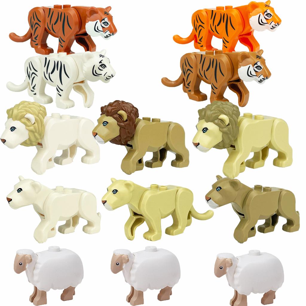 Confezione di Blocchi da Costruzione MOC Animali - Fattoria e Zoo Include Cervo Maculato Elefante Giraffa Orangotango Giocattolo Creativo