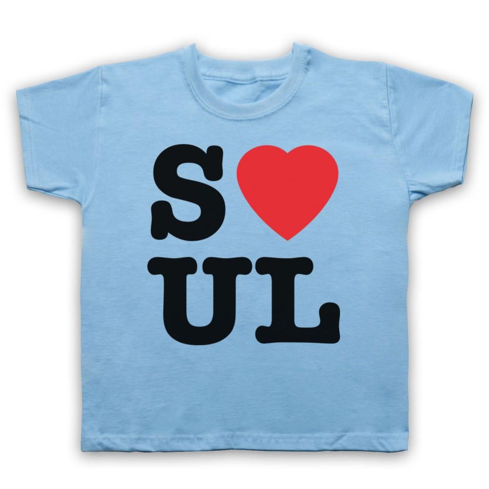

I Love Soul Music Slogan Retro Cool Singer Randb Gospel Kids Childs T-Shirt M