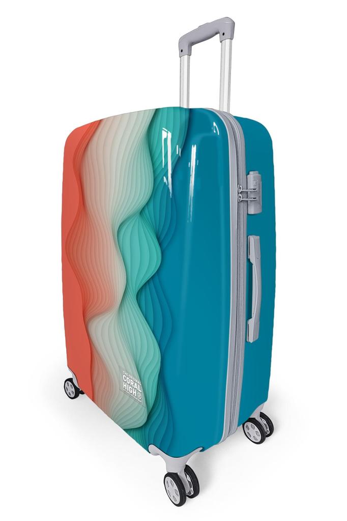 coral high Colorful Patterned PC Large Size Suitcase (70cm) 16803