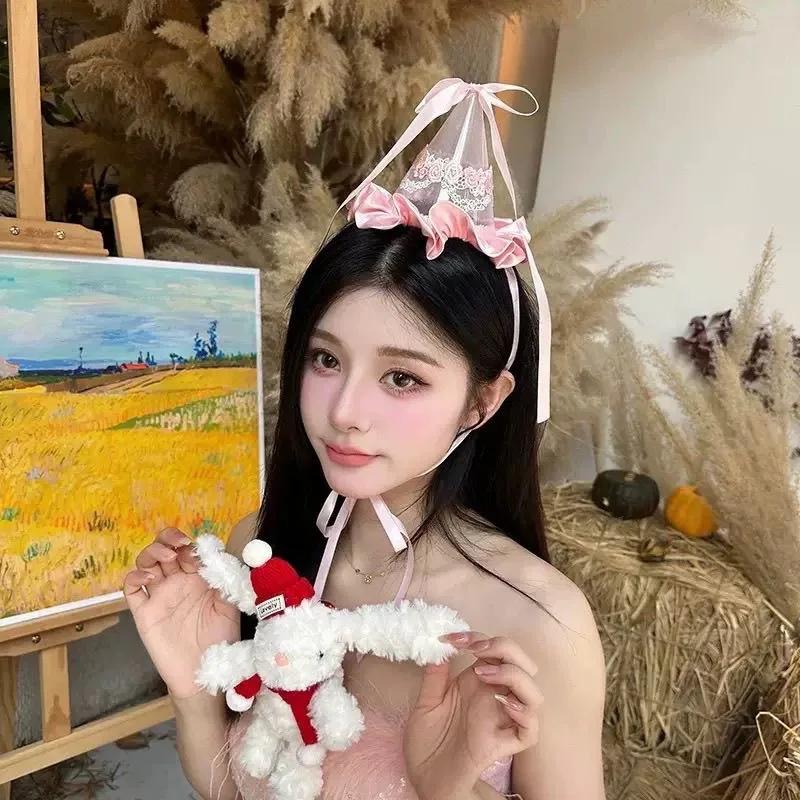 Children's Crown Headgear Baby Headband Girl Mesh Yarn Crown Hat Headband Gift Birthday Party Hair Accessories Birthday Party