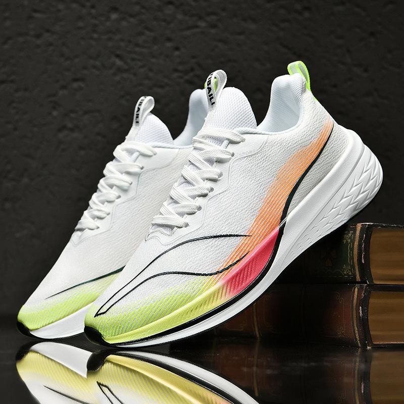 

2025 г. Мужская обувь в британском стиле, летняя дышащая спортивная обувь, сетчатая обувь для мух, большой размер, модная обувь для бега 48-го размера 48