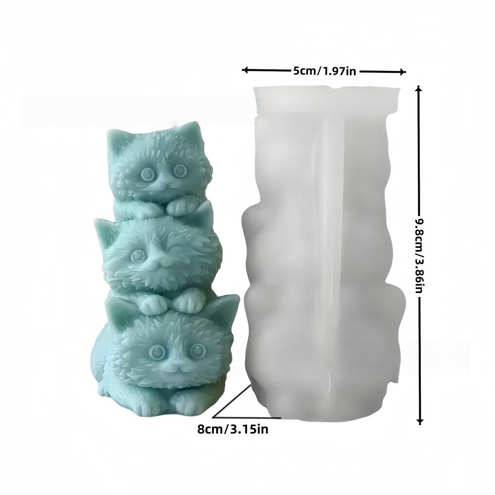 3D Katze und Hund Form Silikon Kerzenform DIY Niedliches Tier Kerzenherstellung Gips Seifenherstellung Seife Kerzenherstellung Zubehör