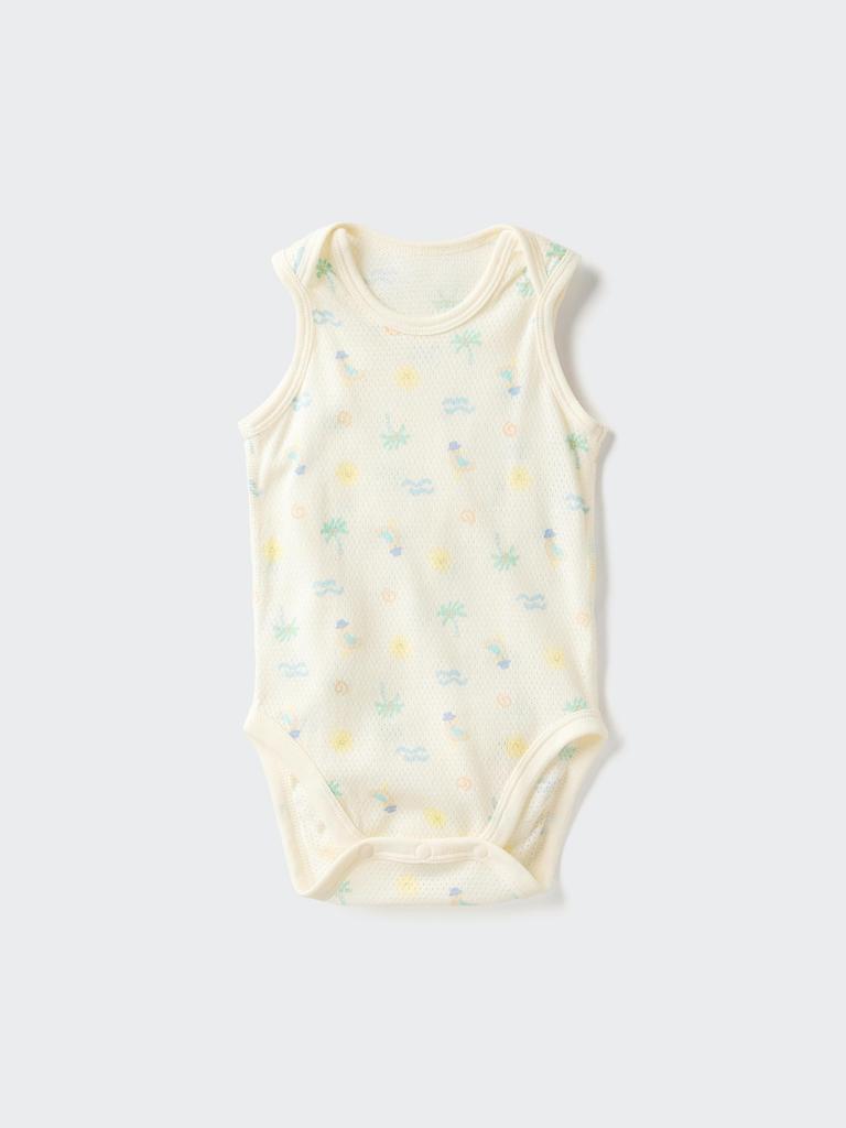Uniqlo Japan Cotton Mesh Bodysuit Sleeveless