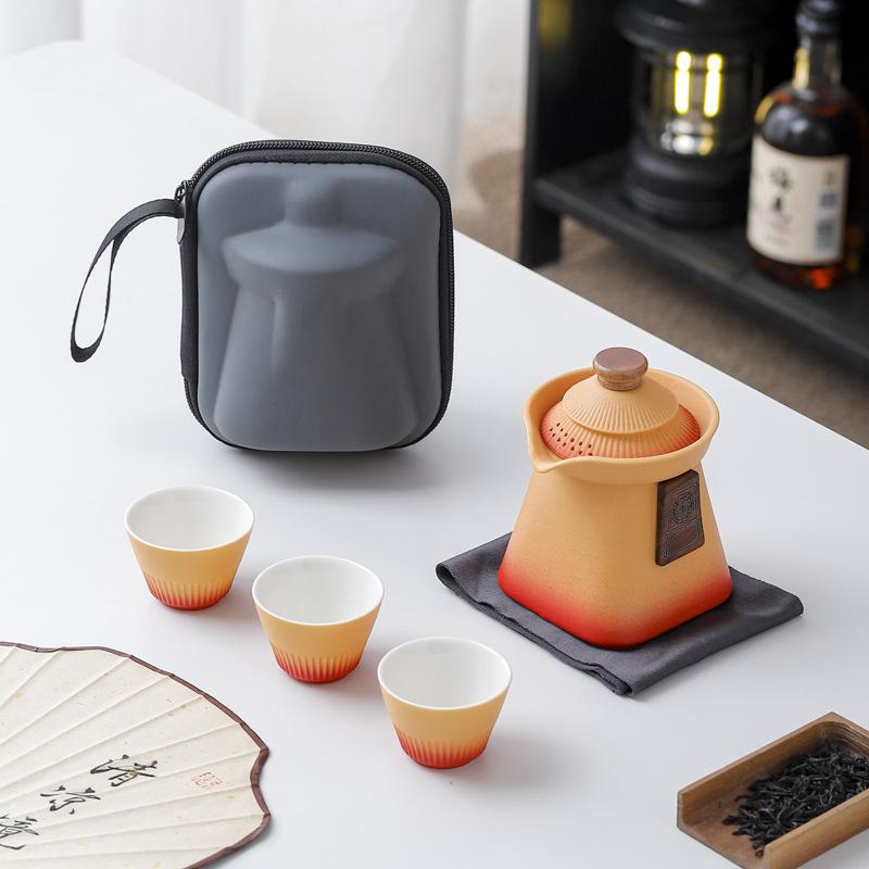 

Palace Museum Travel Tea Set Portable Chinese Kungfu Tea Kit Outdoor Camping Use