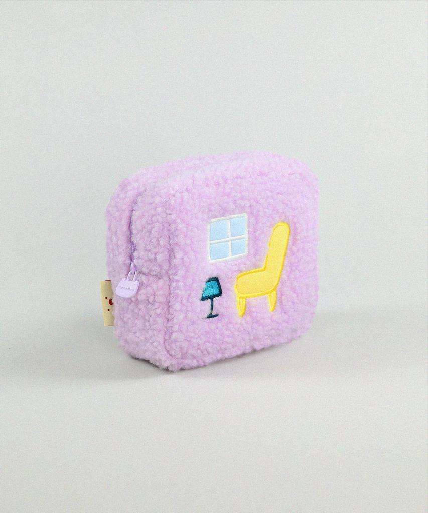 Kimhachan Fluffy Afternoon Cosmetic Pouch - Lilac