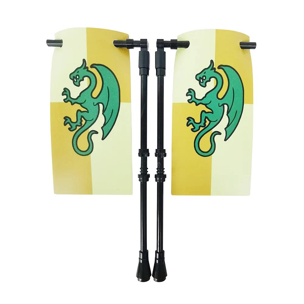 Średniowieczny Zamek Rycerz Legion Flaga Klocki Wojskowa Postać Krzyżowcy Flagi Gondor Starożytny Święte Cesarstwo Rzymskie Zabawka