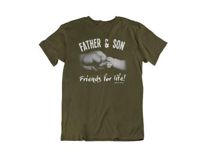 Father and Son FRIENDS FOR LIFE Christmas T-Shirt Mens Gift For Dad Daddy Xmas Top