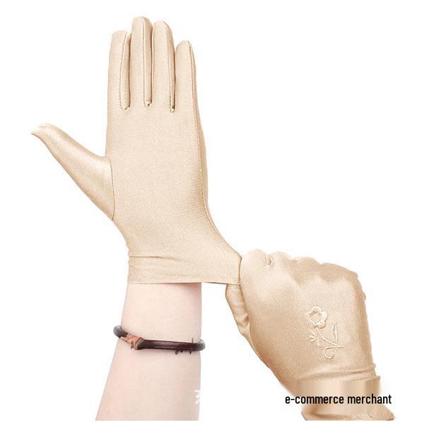 

Женские весенне-летние вышитые солнцезащитные перчатки - Высокоэластичные перчатки для езды и вождения One Size