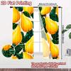 2D FLAT PRINTING 2pcs Curtains (Without Rod) Fresh Pears and Green Leaves New year Festival Fashion Curtains Machine Washable