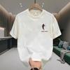 Loose Heavyweight Round Neck Short Sleeve T Shirt Angel Wings Print Unisex Casual Summer Top