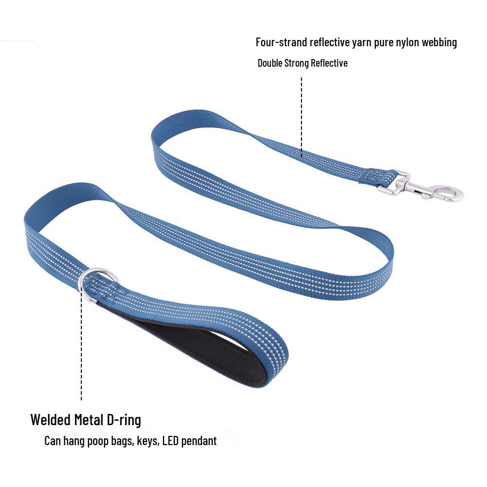 Night Reflective Dog Leash: No-Choke Design for All Sized Dogs