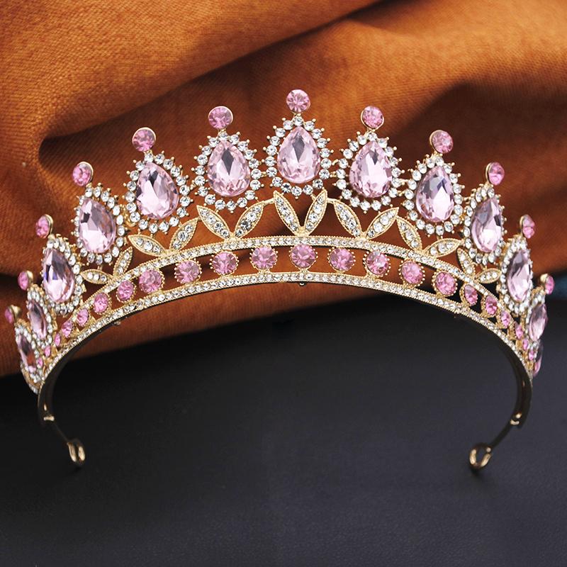 Princess Tiara Crown Headband for Women Elegant Queen Bridal Bride Headwear Hair Jewelry Gift for Wedding Dress Accessories