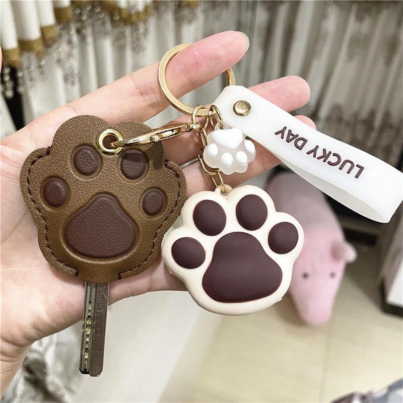 Personalized Cat Paw Keychain: Cute Women's Access Card Holder & Key Cover for Home and Vehicle