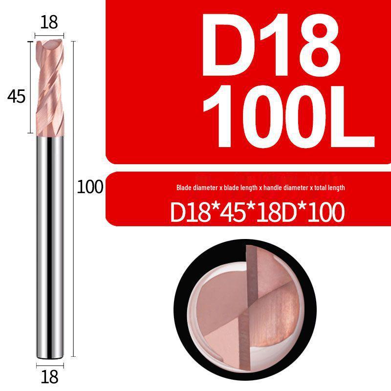 Tungsten Steel 2-Flute Carbide End Mill, 55° Keyway CNC Flat Bottom Cutter