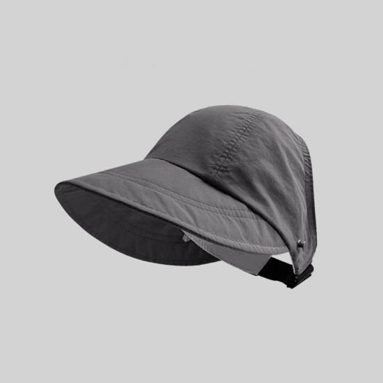 Sun Hat Adjustable Back Buckle Extended Brim Hollow Top Design Ponytail Hat Summer Outdoor Activities Sun Protection Hat