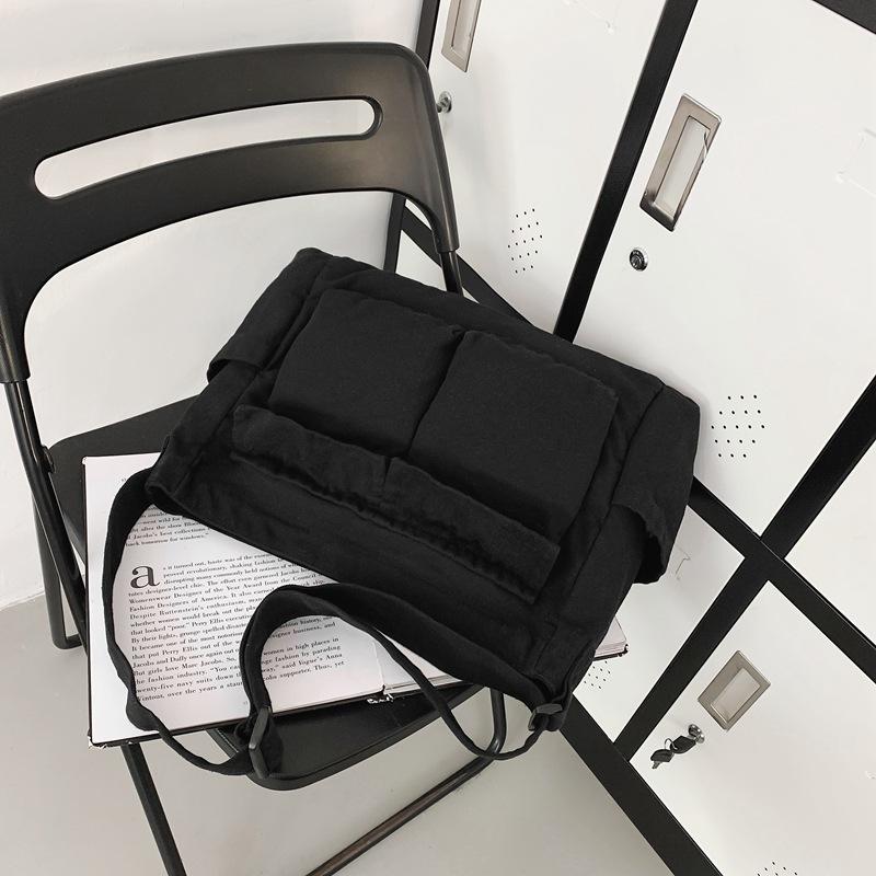 New literary girl shoulder bag ins versatile large capacity canvas tooling style student class messenger bag