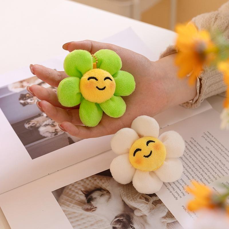 Sunflower Plush Toys 8Cm Sunflower Stuffed Keychain Hairpin Corsage Adorably Girls Accessories Backpack Pendant Birthday Gifts