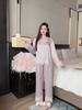 Pajamas women's spring 1011 new high-end scratching flower acetic acid long-sleeved beautiful lace gentle light luxury loungewear