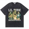 Washed Vintage Rapper Lil Durk Healing Tour Tshirt Unisex Women Hip Hop Fashion Oversized Tshirt Unisex Casual Cotton T Shirts