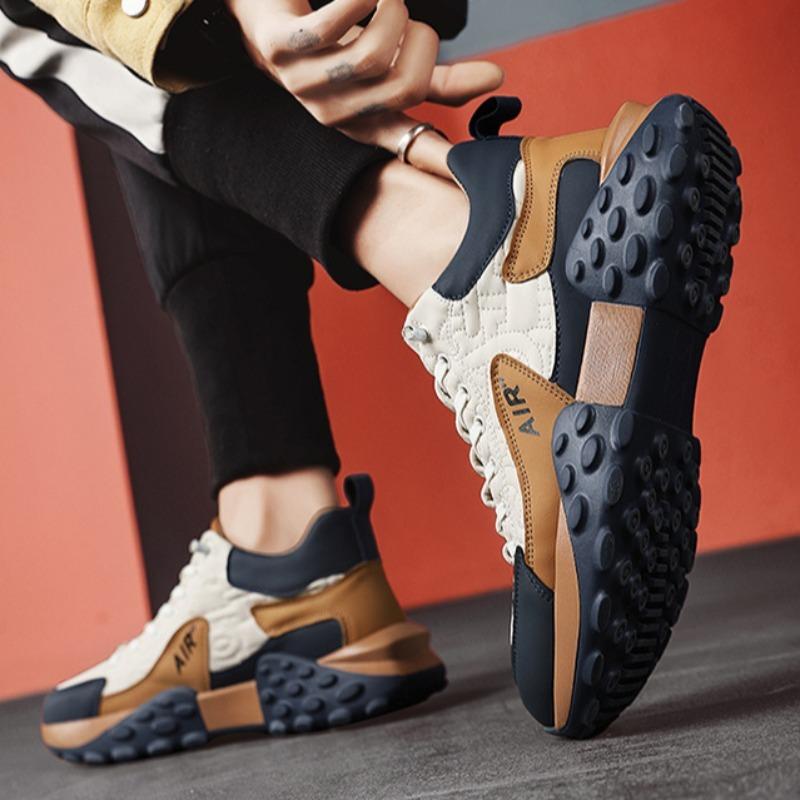 Frühlingsschuhe mit heißer Sohle für Herren, modisch, vielseitig, mit Schnürung, Plateau-Sneakers, vulkanisierter Herrenschuh, hochwertiger Laufschuh mit Luftkissen