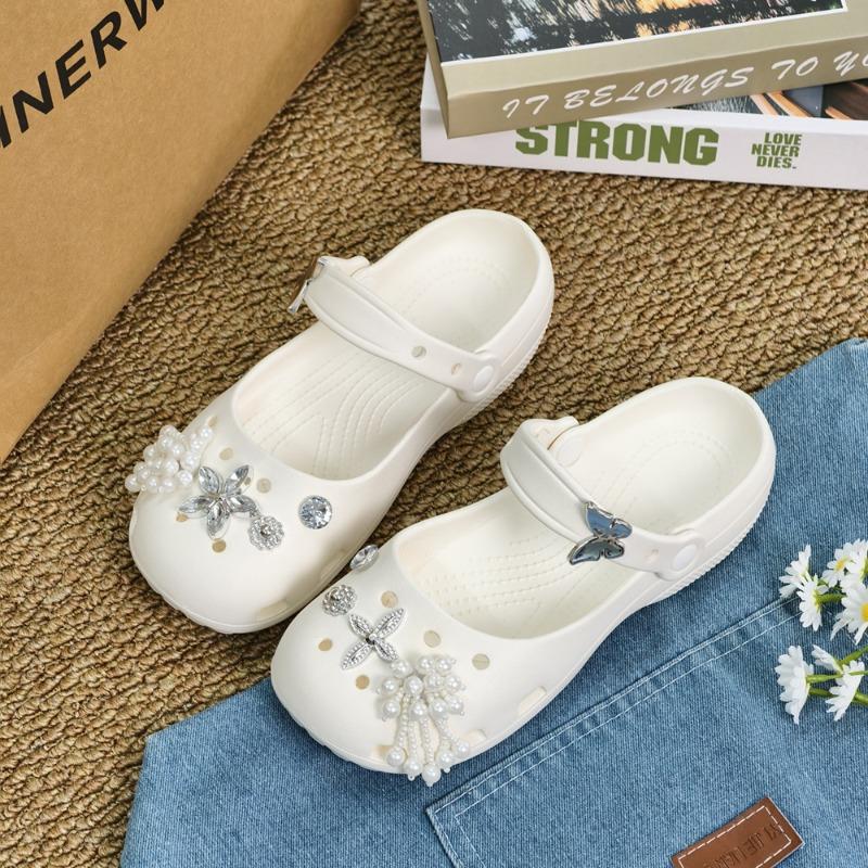 New ballet hole women's shoes wear eva summer sandals bag head wear sandals non-slip belt drill explosion