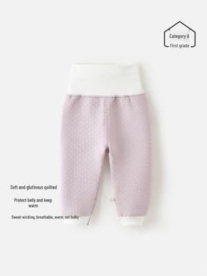 Baby Hoge Taille Gekantelde Warme Broek - Pasgeboren Herfst/Winter Katoen Effen Kleur