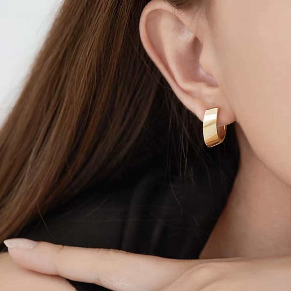 Hoop Always 18K Everyday 40s FH.bird Earrings, On, Gold, [Oval], Hypoallergenic, Women's, Earrings, Rings, Simple, Use, Commuting, Women, Birthdays,