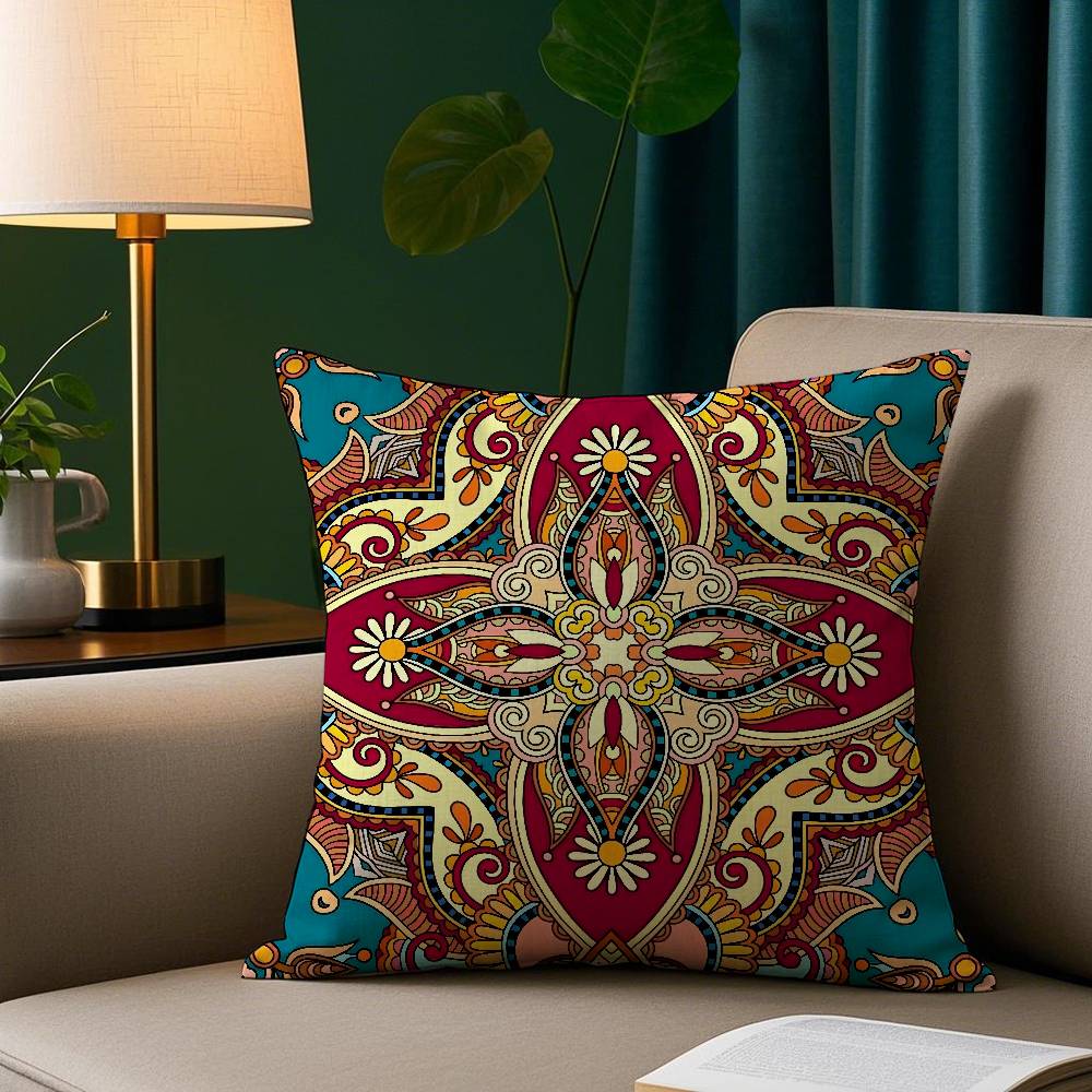 Bohemian Ethnic Decorative Pillow Case Short Plush Print Cushion Cover Square Throw Pillow Covers Sofa Home Decor