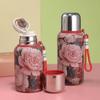 Floral Chinese-Style 316 Stainless Steel Insulated Tea Infuser Cup with Water Separation