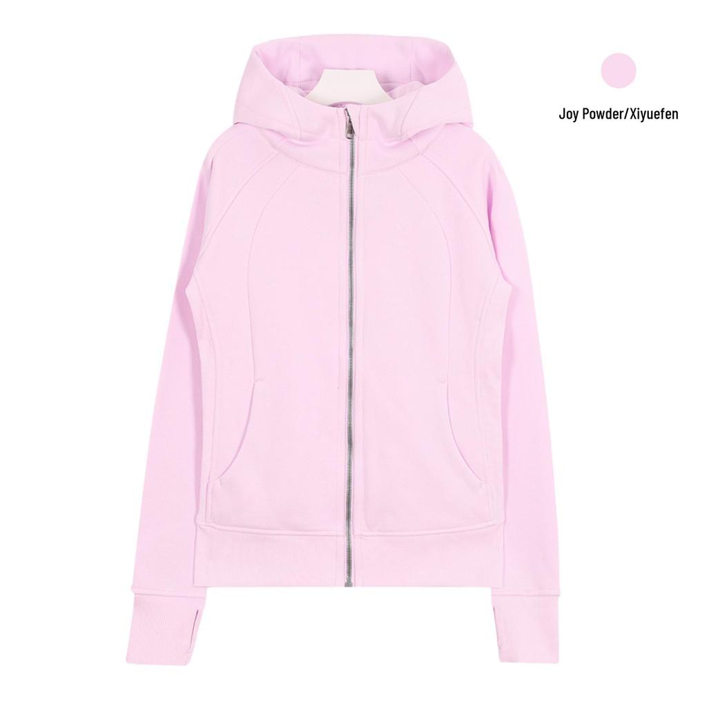 Sweat à capuche zippé intégral Lulu Original pour femme - Coupe ajustée - Veste de sport décontractée pour le yoga