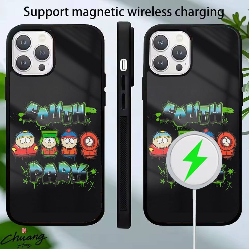 Cartoon Funny S-South-P-Park Phone Case For iPhone 14,16,15,13,17,12,Plus,Pro,Max Magnetic For Magsafe Frosted Cover iPhone11PRO