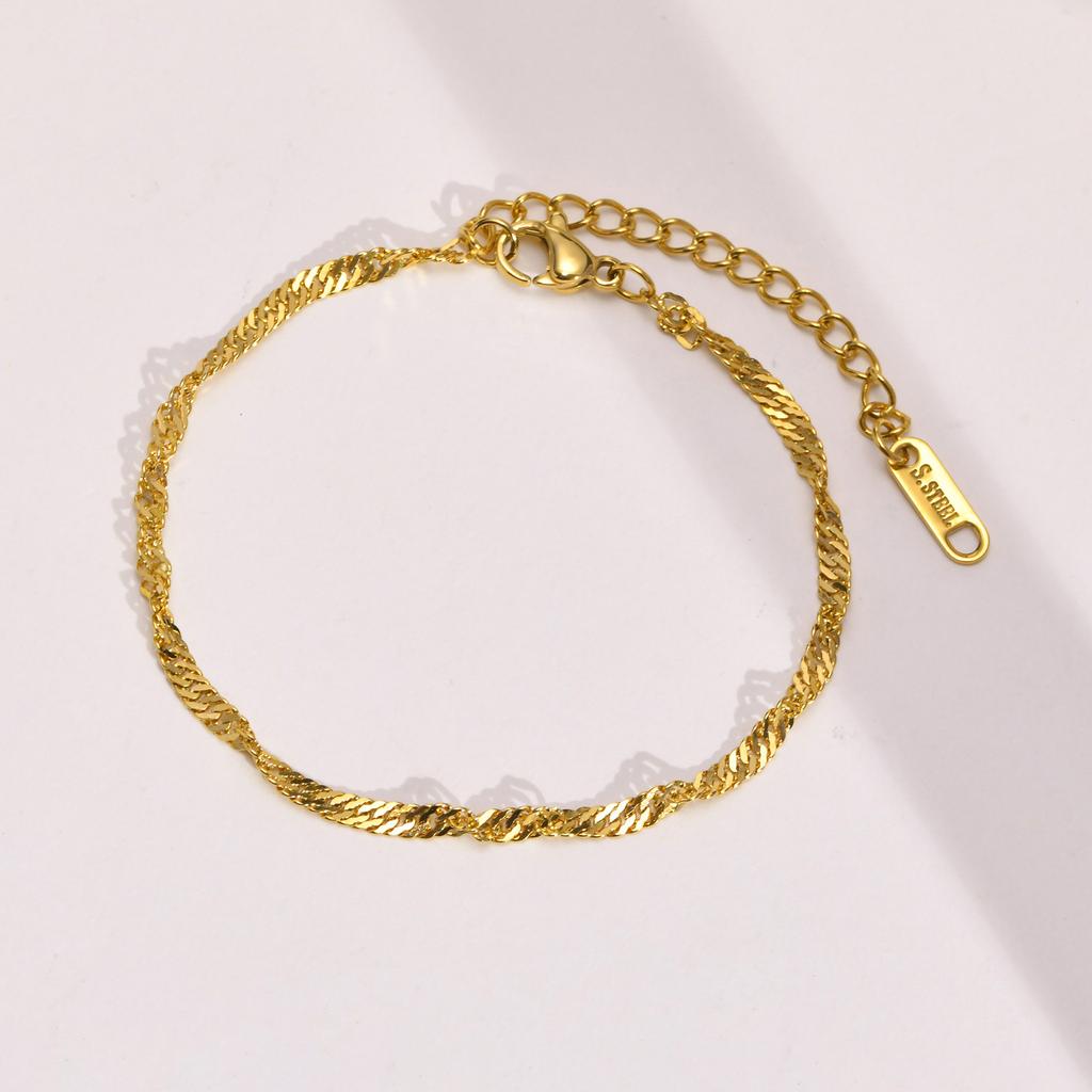 Dainty Link Chain Bracelets for Women Stainless Steel Stacked Bracelet Round Ring Bead Chain Bracelet Jewelry Christmas Gift
