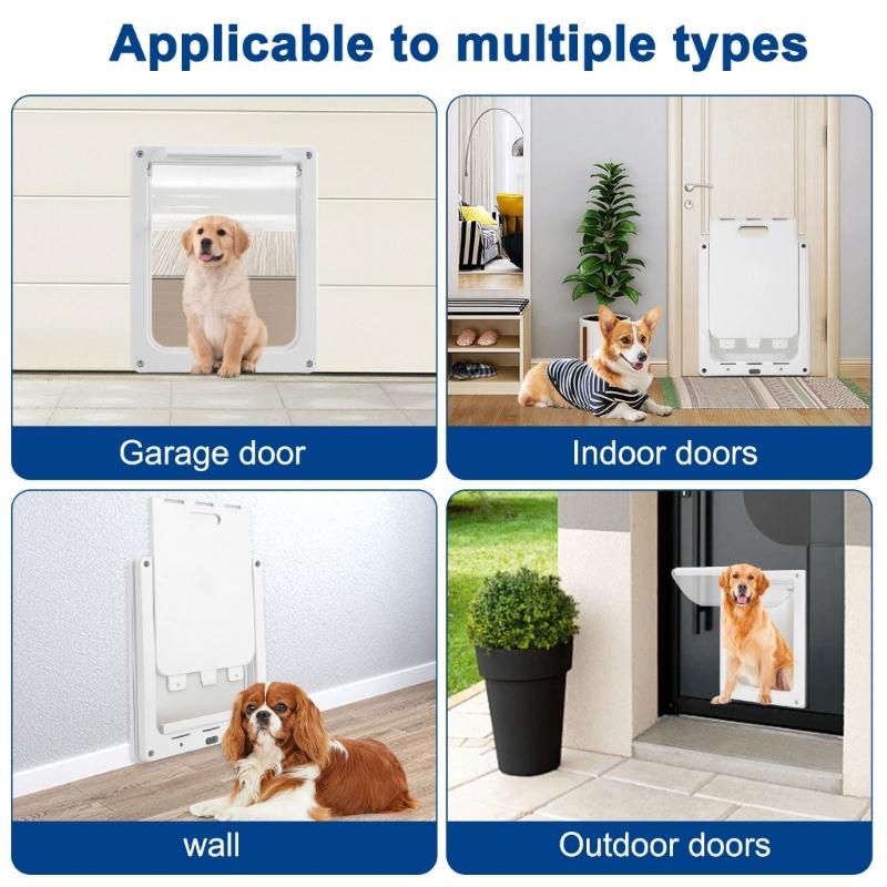 Removable Panel Lockable Dog Cats Door Security Flap Door Plastic Animal Small Pet Cat Dog Gate Door for Gate Window