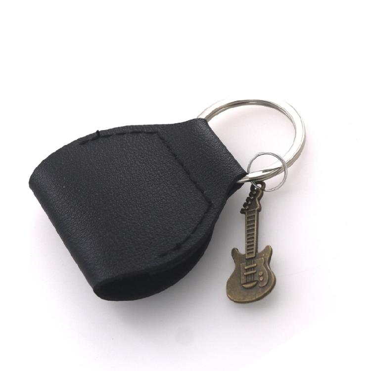 PU Leather Guitar Pick Holder Keychain Pick Cover Pouches Portable Plectrums Bag