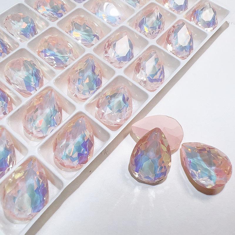 K9 13x18mm Teardrop Mocha Diamond Acetate Jewelry DIY Accessories