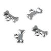 120pcs Sliver Alloy Pet Dog Bone Charms Dog Bone Shaped Pet Dog Bone Charms  for DIY Crafts