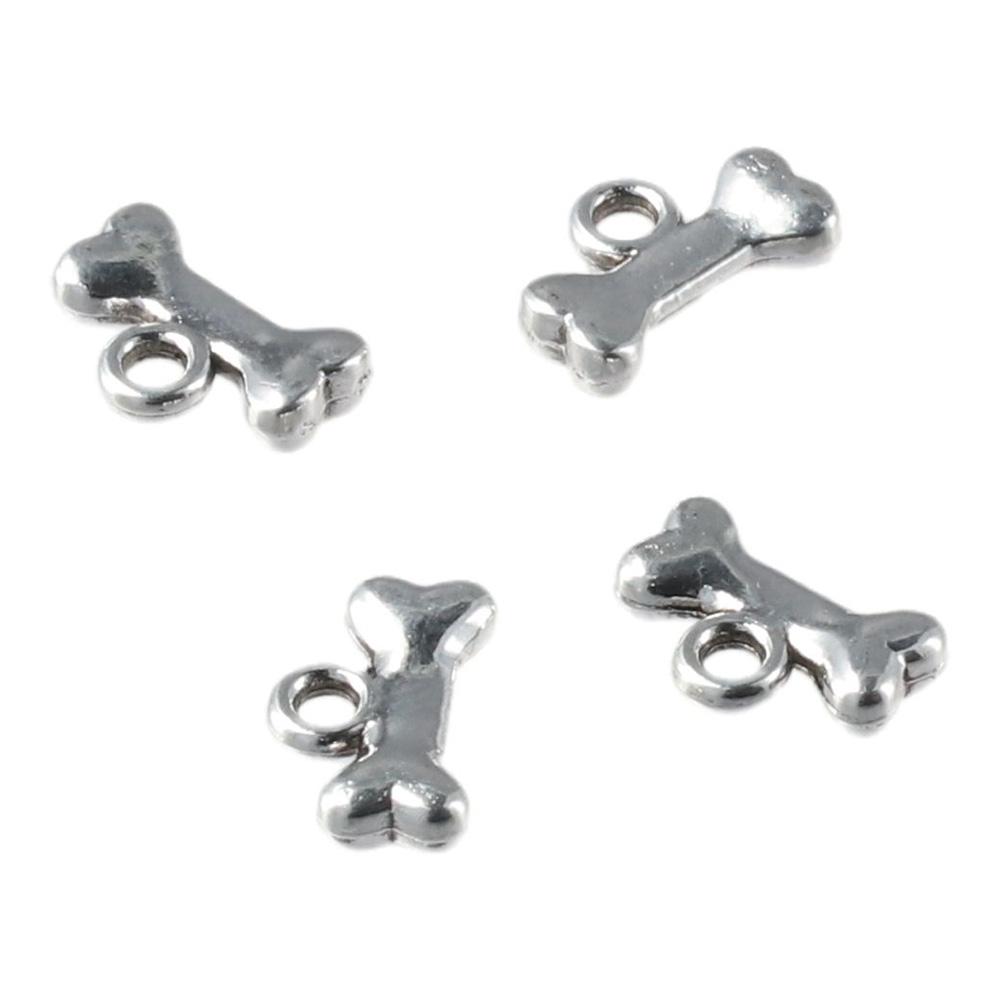 120pcs Sliver Alloy Pet Dog Bone Charms Dog Bone Shaped Pet Dog Bone Charms for DIY Crafts