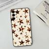 Trendy Leopard Print Star Pattern   Phone Case Black Silicone Soft For Samsung S25,S24,S21,S22,S23,S30,Ultra,S20,Plus,Fe,Lite