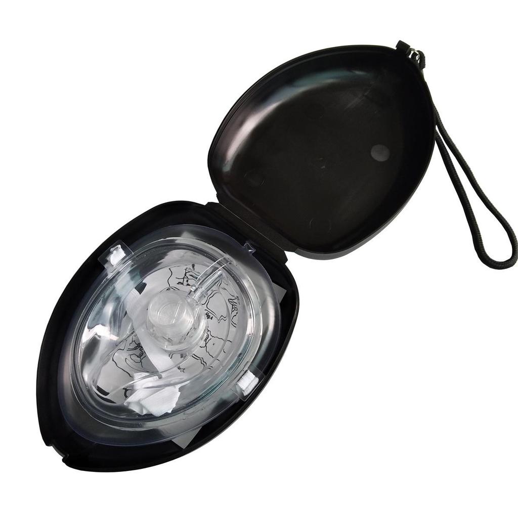 Schwarze HLW-Beatmungsmaske mit Einwegventil für Erste Hilfe