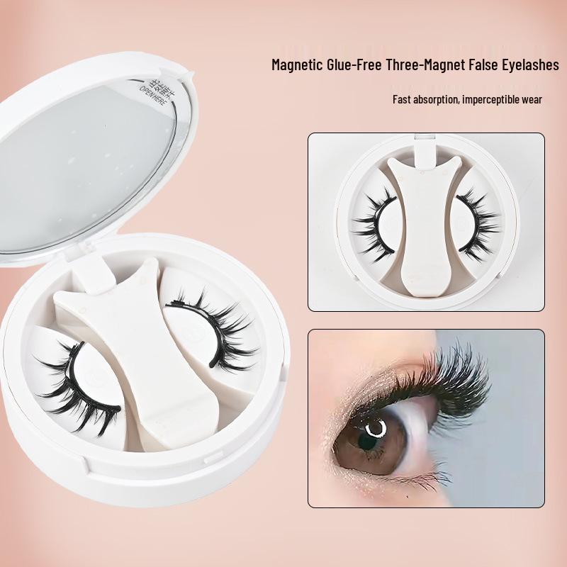 Magnetic Reusable Eyelashes in Glue-Free Portable Case for Beginners