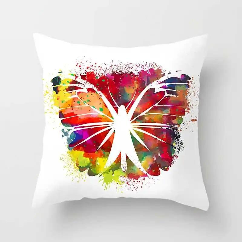 Office Living Room Home Pillowcase Watercolor Butterfly Pattern Pillowcase Car Ornaments