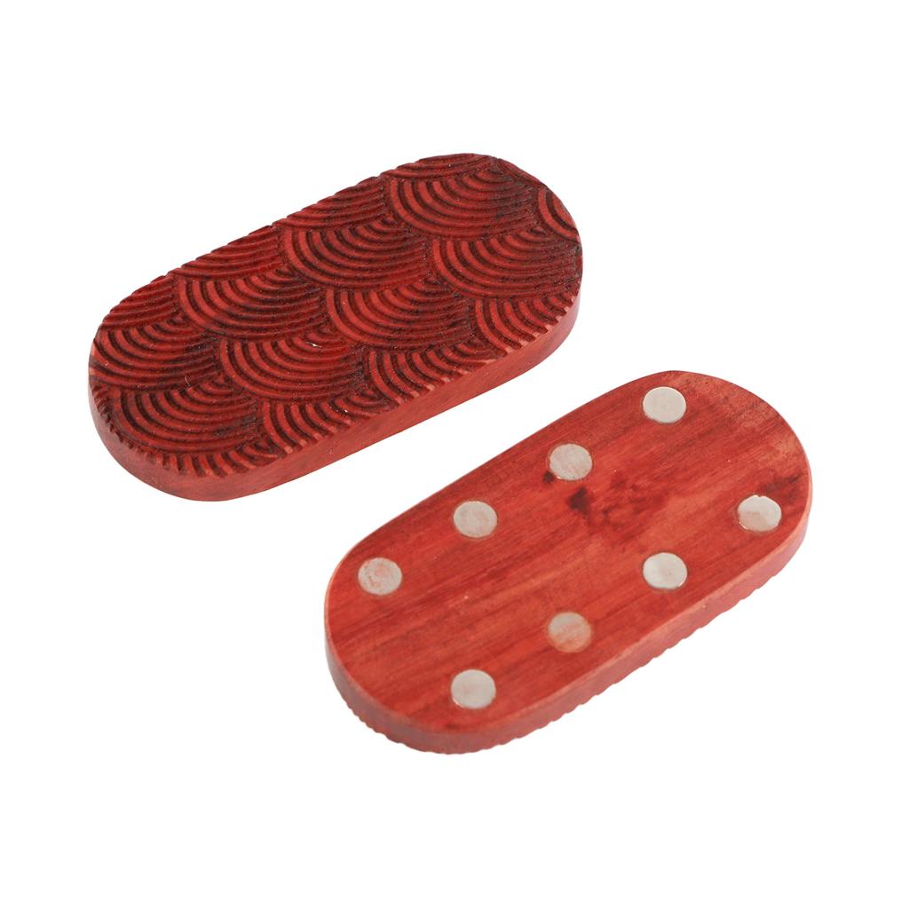 Fidget Slider Red Sandalwood Stress Relief Engraved Fingertip Fidget Slider Toy for Office