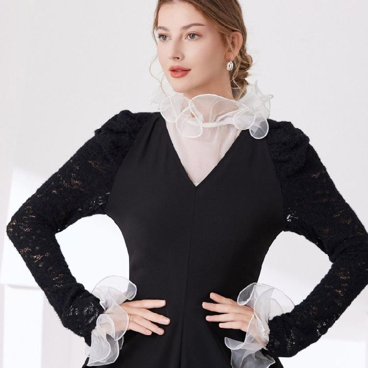 Reusable Fashion Collar Insert Delicate Lace Trim Polyester Layered Neckline Accessory For Various Clothing Styles