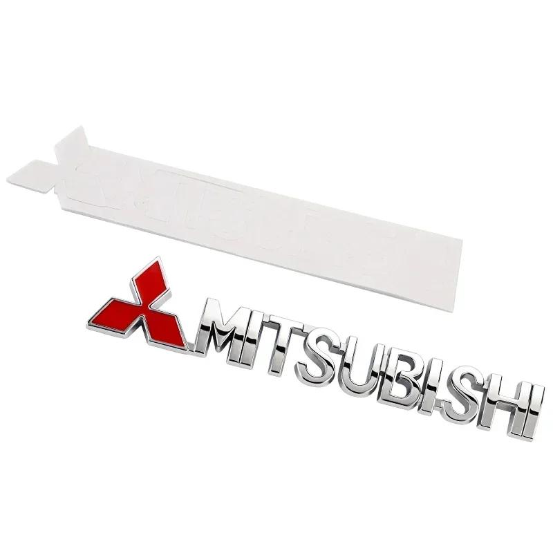 For Mitsubishi Lancer 9 ASX L200 Colt Pajero Outlander Eclipse EVO 15.2x2cm Metal Car 3D Emblem Letter Stickers Rear Trunk Badge