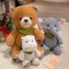 Cartoon Cute Hippo Doll Plush Toy Bear Elephant Doll Children Soothing Rag Doll Girl Birthday Gift